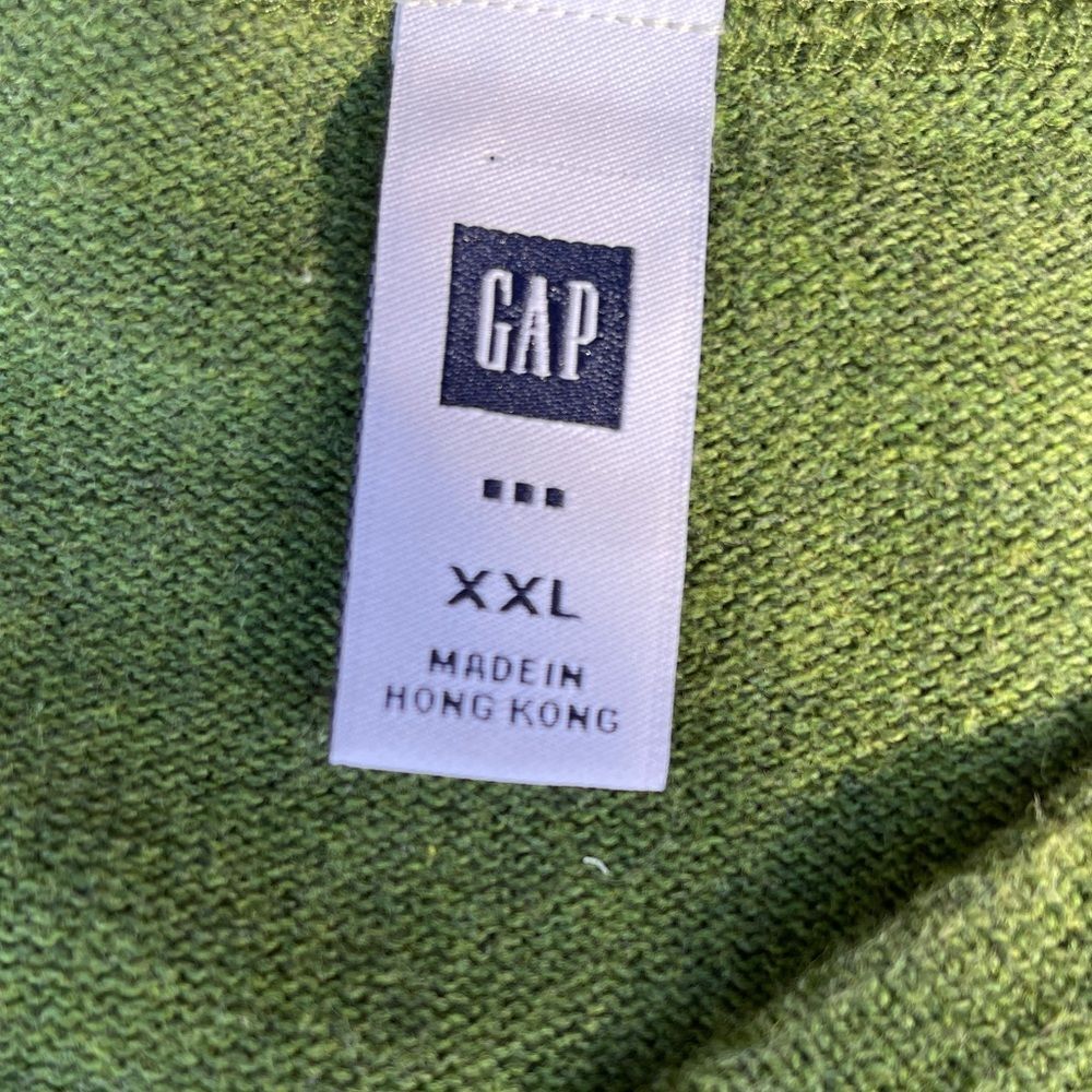 GAP Men's V-Neck Sweater Long Sleeve in Green XXL - Picture 4 of 5